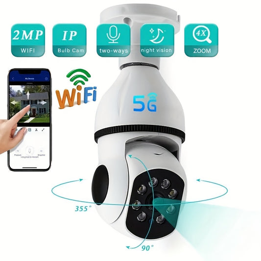 لمبة كاميرا ذكية 360° واي فاي بدقة 1080P مع رؤية ليلية