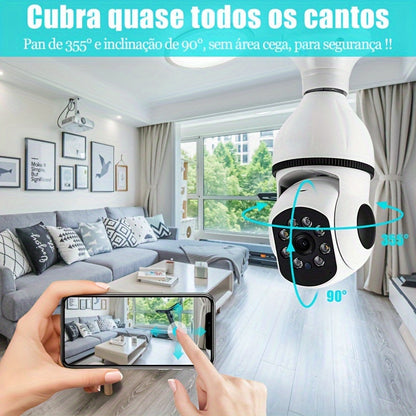لمبة كاميرا ذكية 360° واي فاي بدقة 1080P مع رؤية ليلية